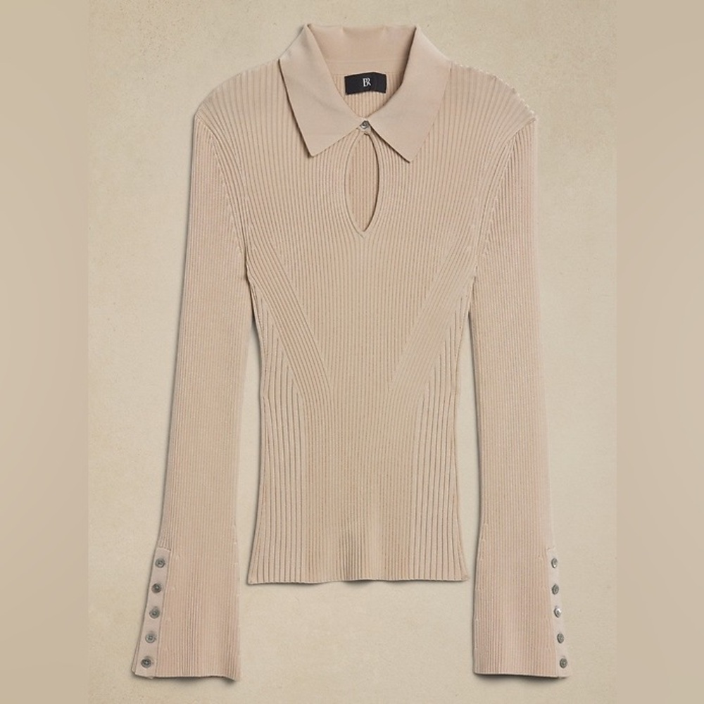 Banana Republic Jennie Ribbed Keyhole Polo